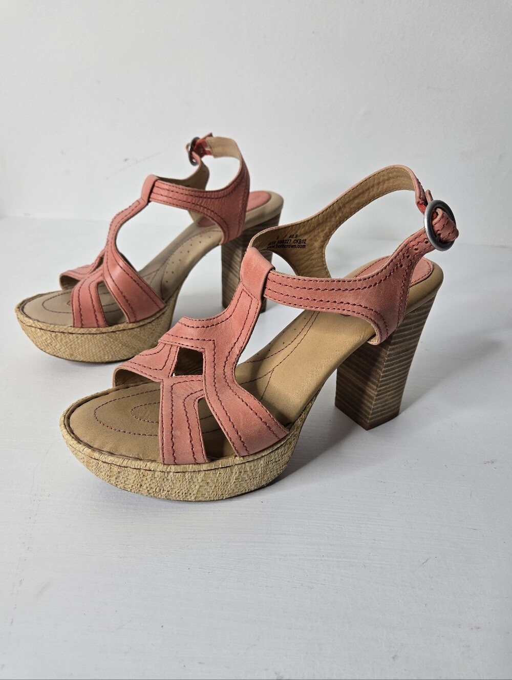 Born Crown Coral-Pink Platform Heel Sandals